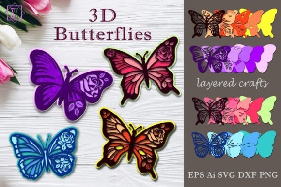 3D Butterflies Cricut SVG for Creative Projects