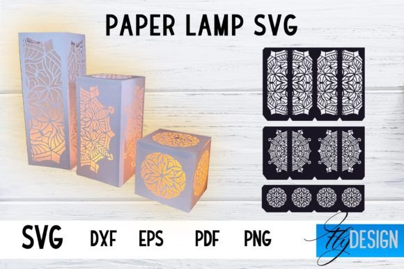 3D Lantern SVG Paper Lantern Cut Files and Candle Holder Mandala Designs for Creative DIY Projects