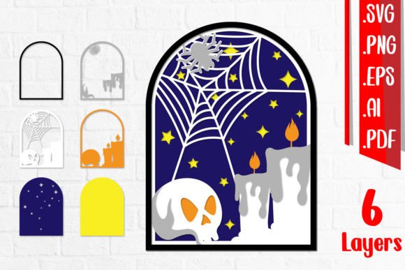 3D Layered Halloween 2 - SVG, EPS, AI, PNG Files for Creative Projects