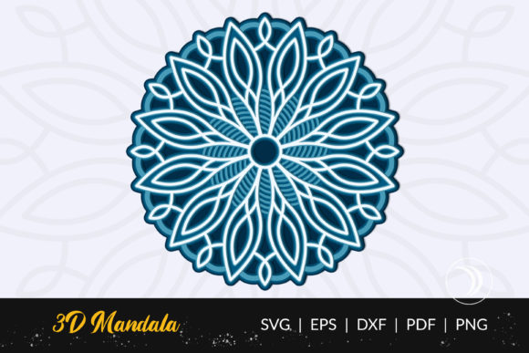 3D Layered Mandala SVG Cut File - Vol 02