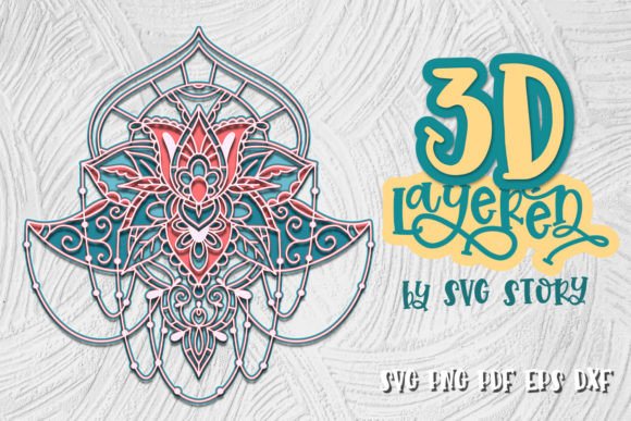 3D Lotus Mandala 16 SVG Design: A Versatile Tool for Creative Projects