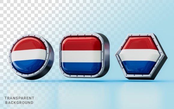 3D Render Flag Signs of Netherlands in Creative Projects