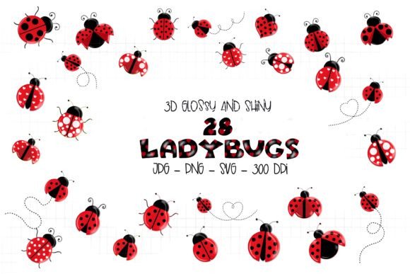 3D Shiny, Glossy Ladybugs: Strategic Visual Assets for Creative and Professional Use