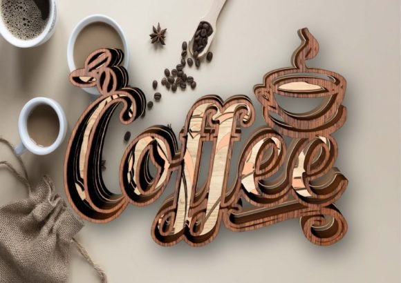 Creating a Coffee Cup 3D Mandala with 4 Layers for Laser Cutting