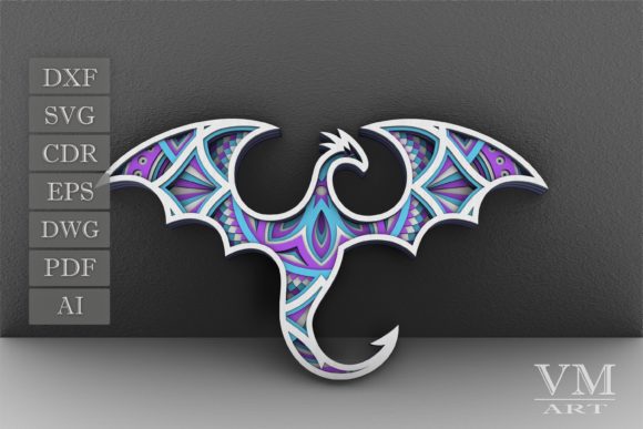 Layered Dragon Mandala SVG and Dragon 3D: A Creative Solution for Precision Cutting Projects