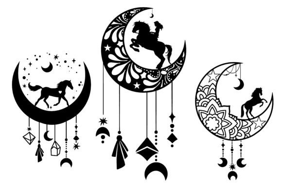 Moon Horse SVG Bundle Silhouette & 3D SVG: Creative Solutions for Modern Designers