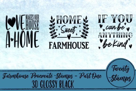 Procreate 3D Farmhouse Stamps: A Design Asset for Modern Creatives