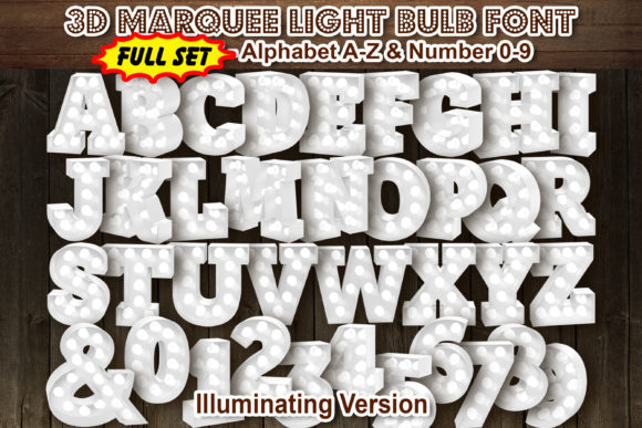 Revamping Creative Design with the Full Set White 3D Marquee Lightbulb Font